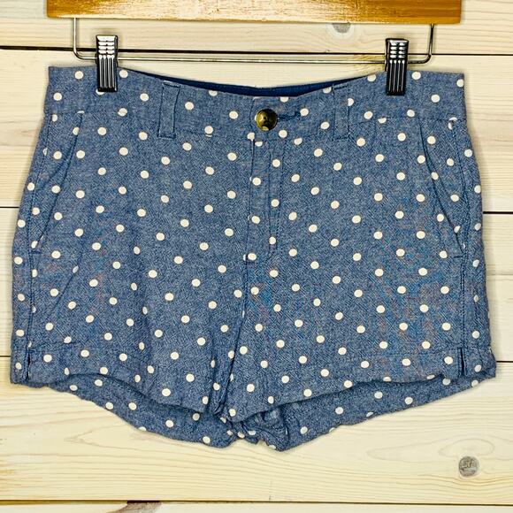 Light Blue Linen Everyday Mid-Rise Shorts Polka Dot Old Navy - Picture 1 of 9